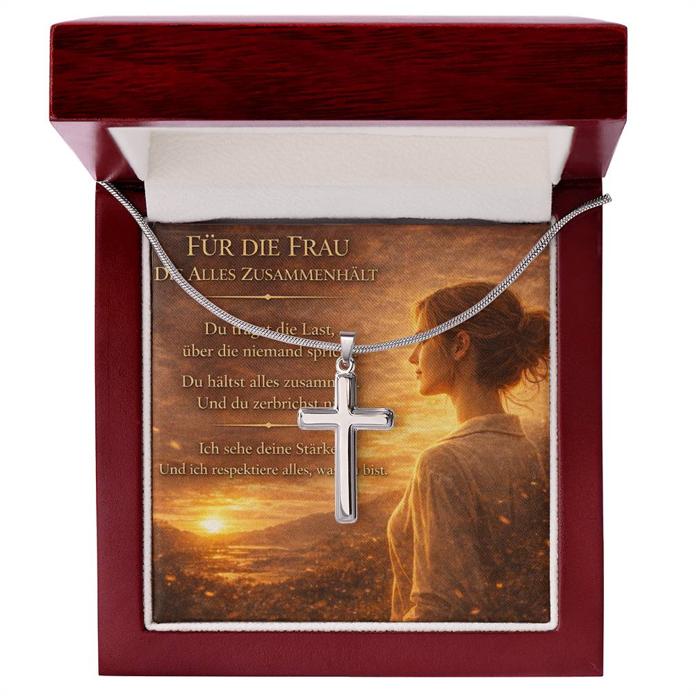 Kreuz Halskette aus Edelstahl – elegantes Geschenk für sie mit Bedeutung für Glaube und Stärke