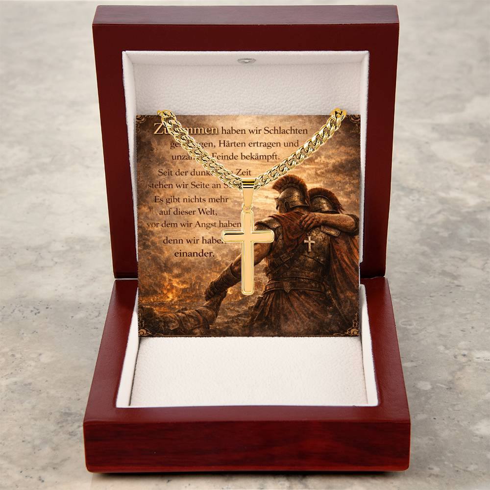 Kreuz Halskette Herren – Geschenk für Bruder & Freund | Cuban Link